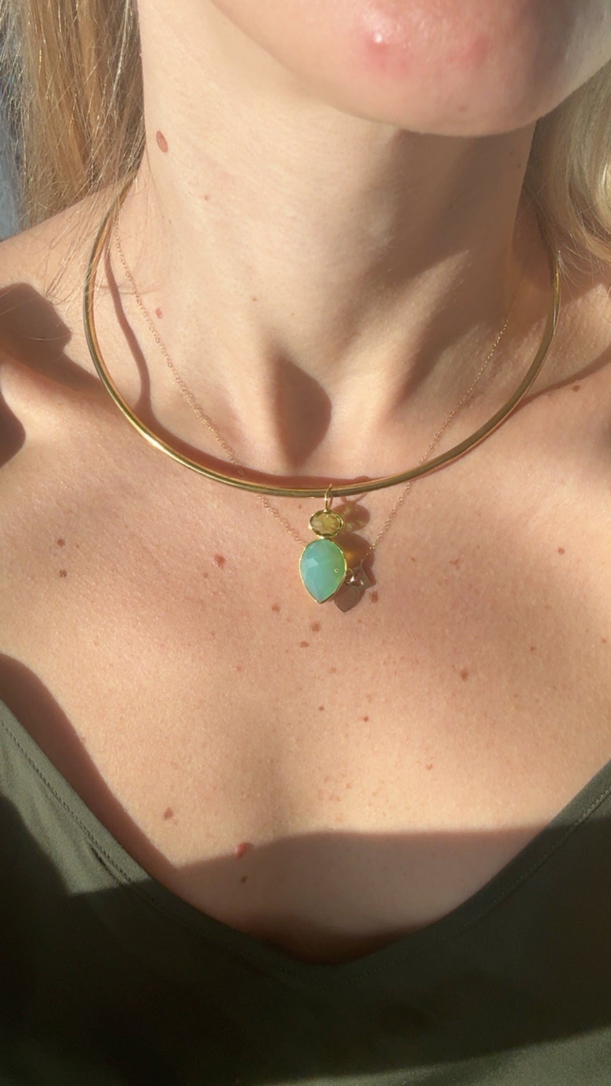 Opalite and Peridot Choker