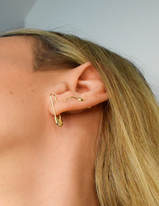 14K Gold Pin Earring