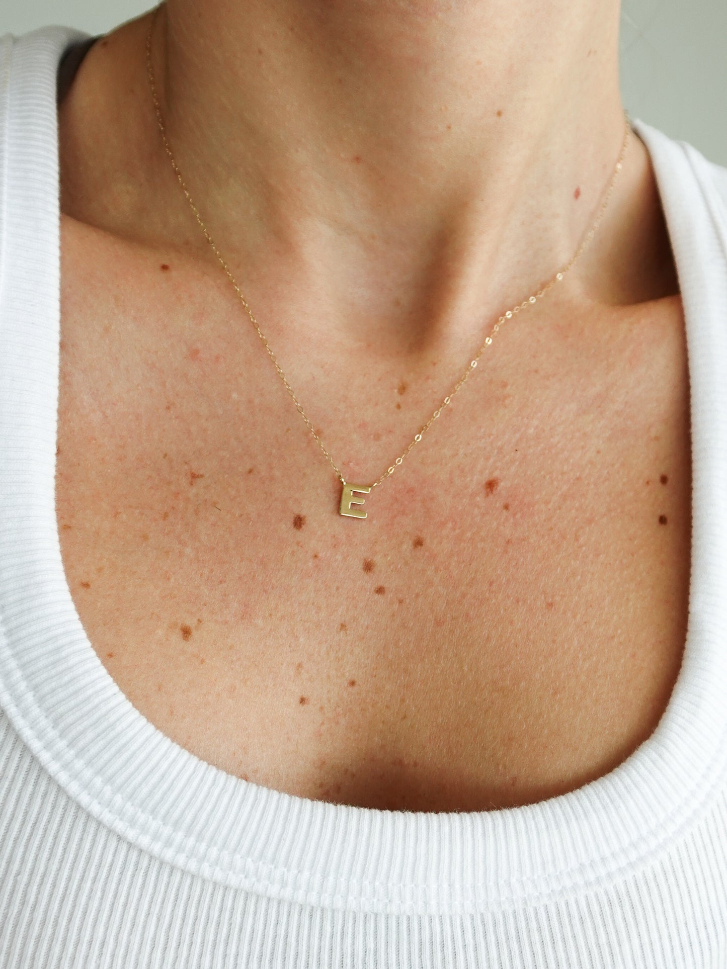 14K Solid Gold Alphabet Necklace