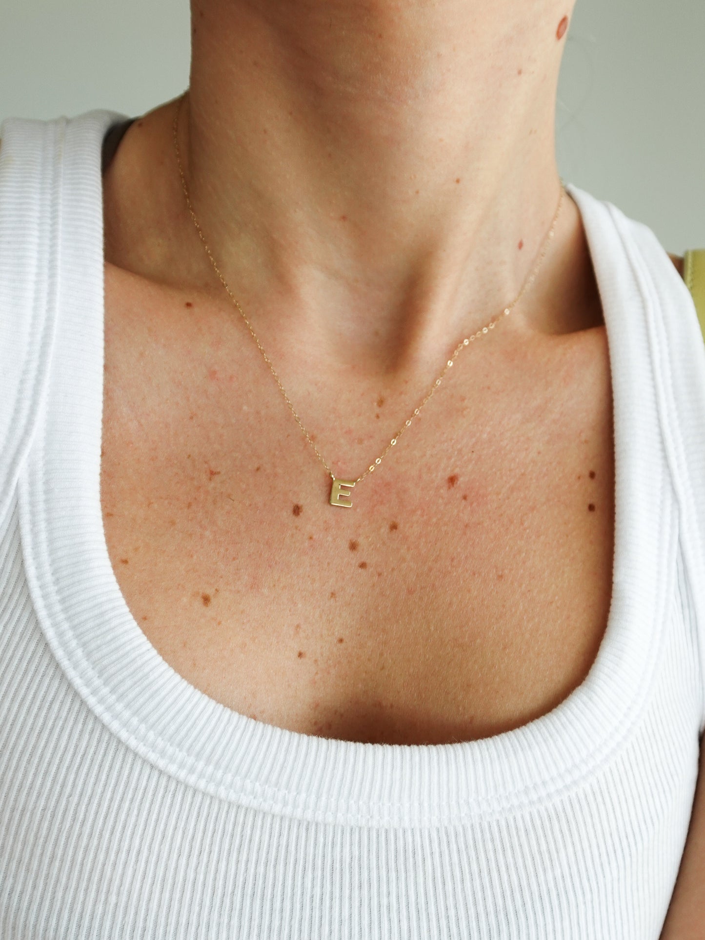 14K Solid Gold Alphabet Necklace