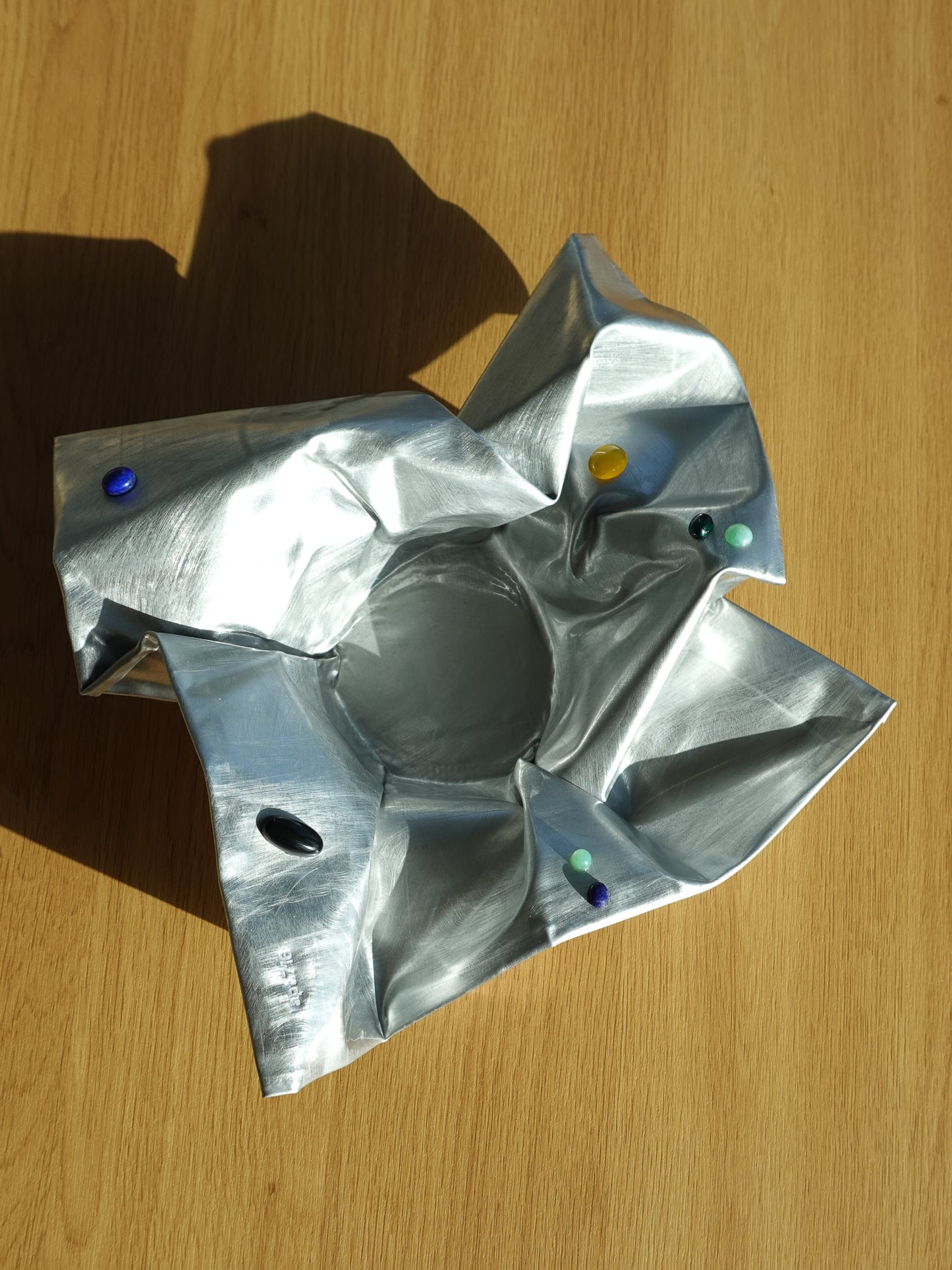INTERVINED — Sculptural Vessel in Aluminum &amp; Natural Stone