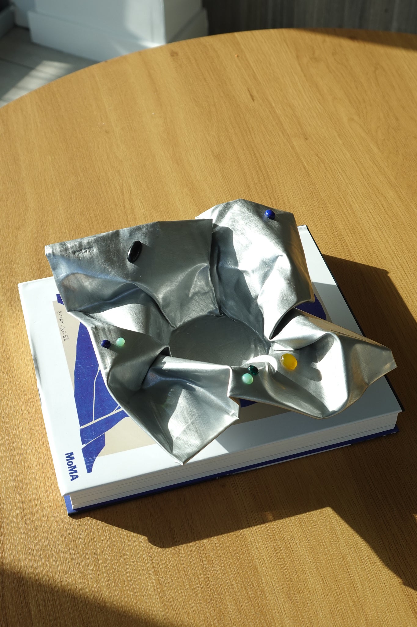 INTERVINED — Sculptural Vessel in Aluminum &amp; Natural Stone