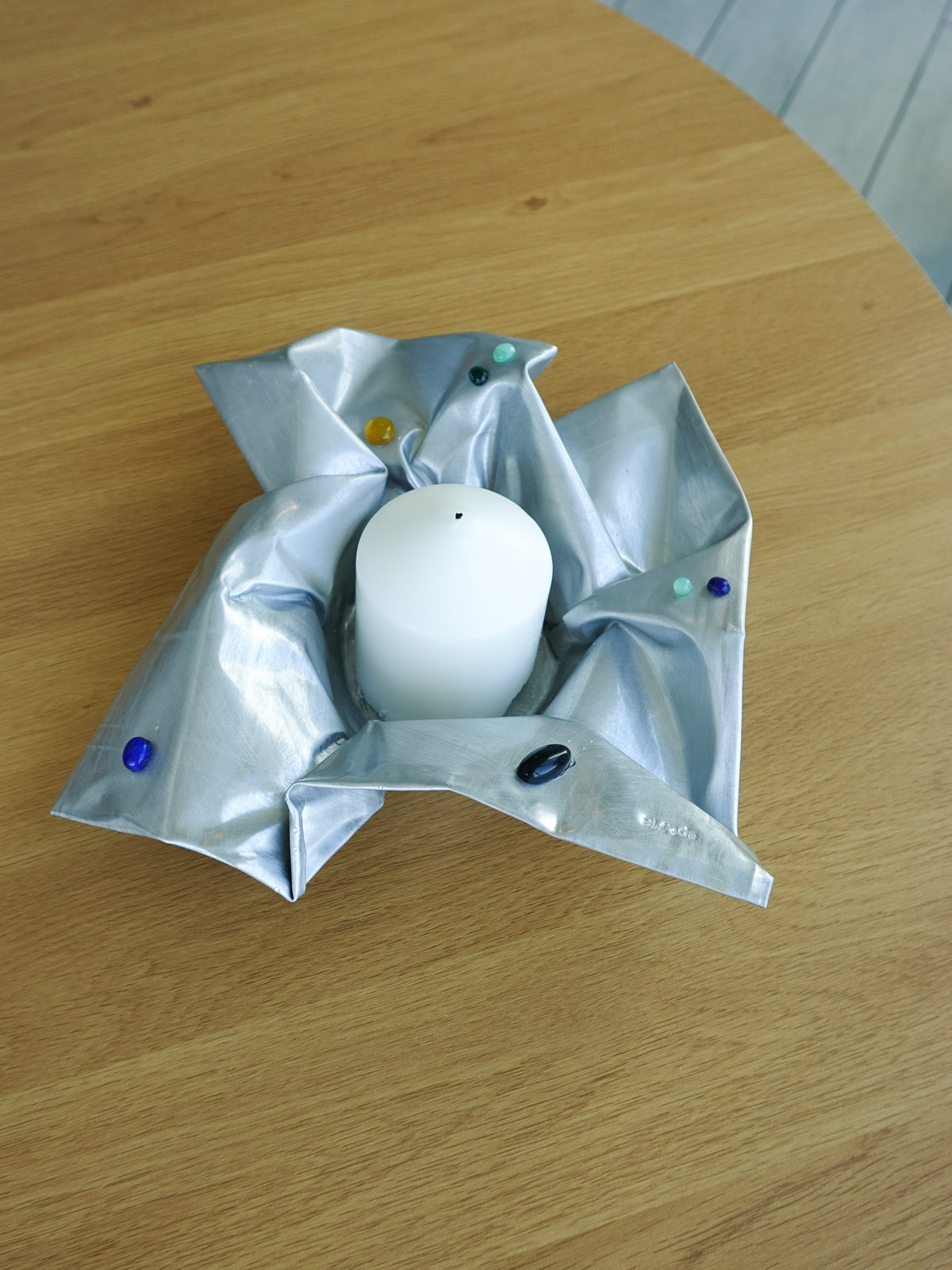 INTERVINED — Sculptural Vessel in Aluminum &amp; Natural Stone
