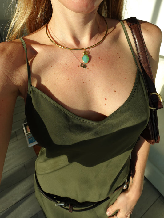 Opalite and Peridot Choker