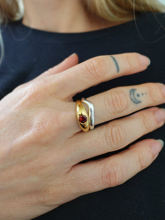 Cloud Garnet Ring