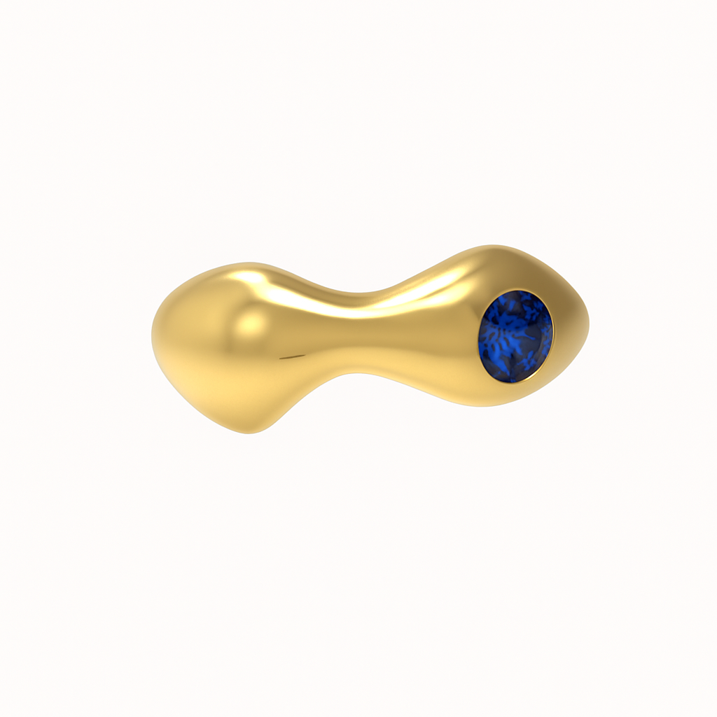 Solid Gold 18k Ring with a natural gemstone