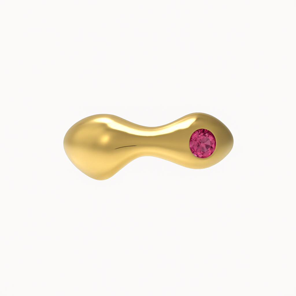 Solid Gold 18k Ring with a natural gemstone
