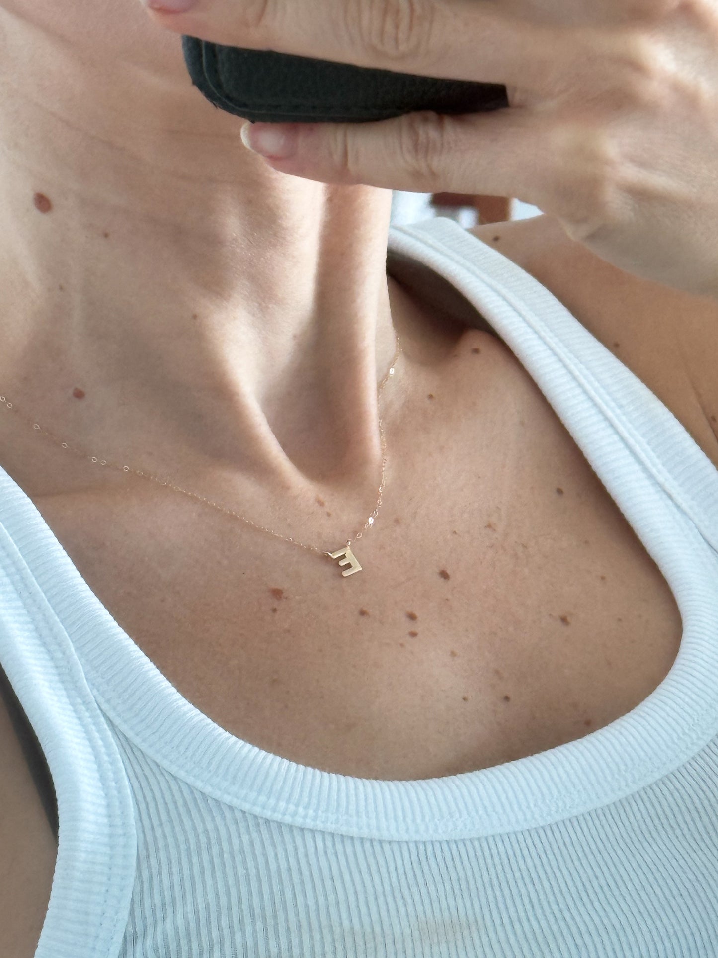14K Solid Gold Alphabet Necklace