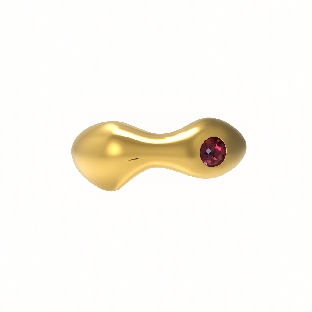Solid Gold 18k Ring with a natural gemstone