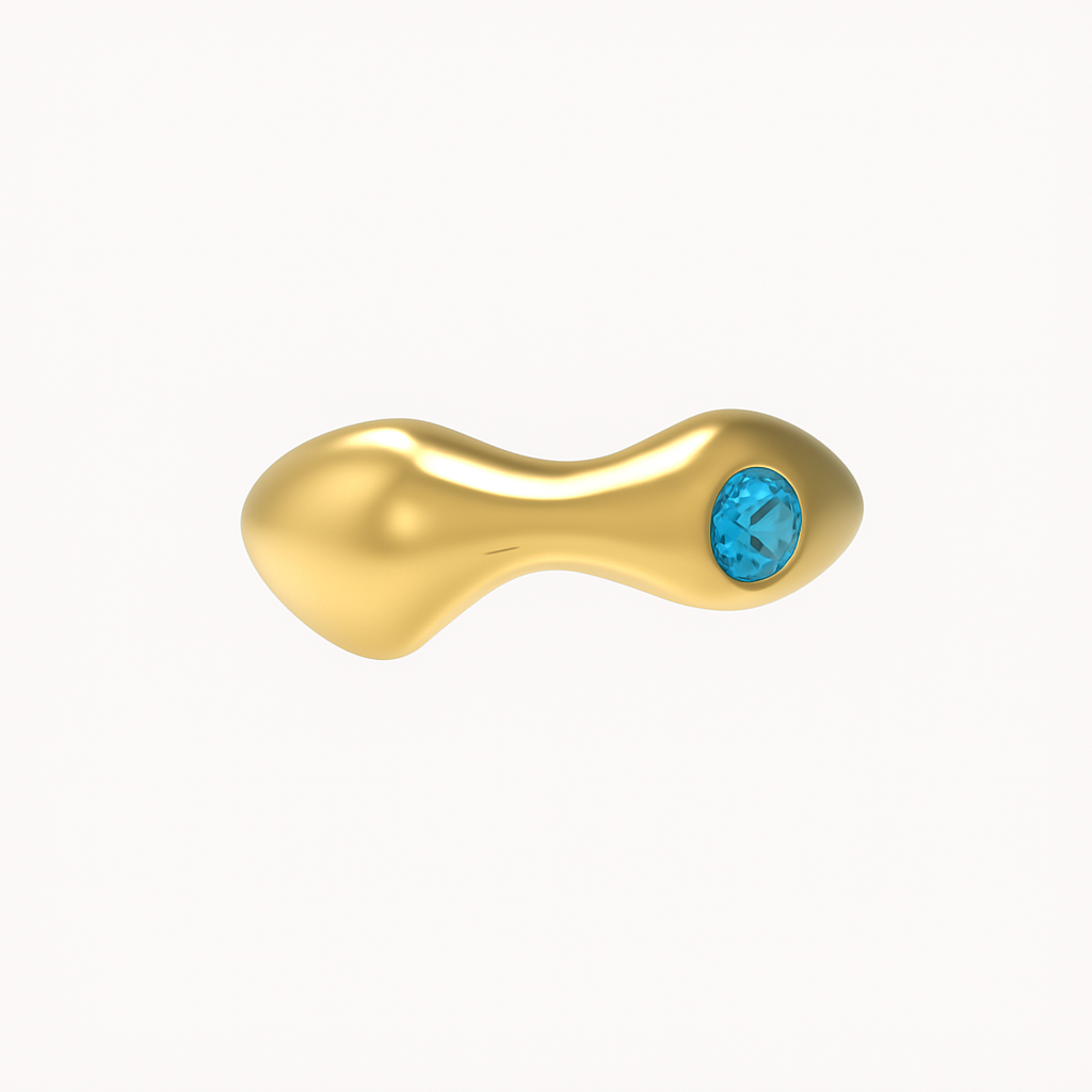 Solid Gold 18k Ring with a natural gemstone