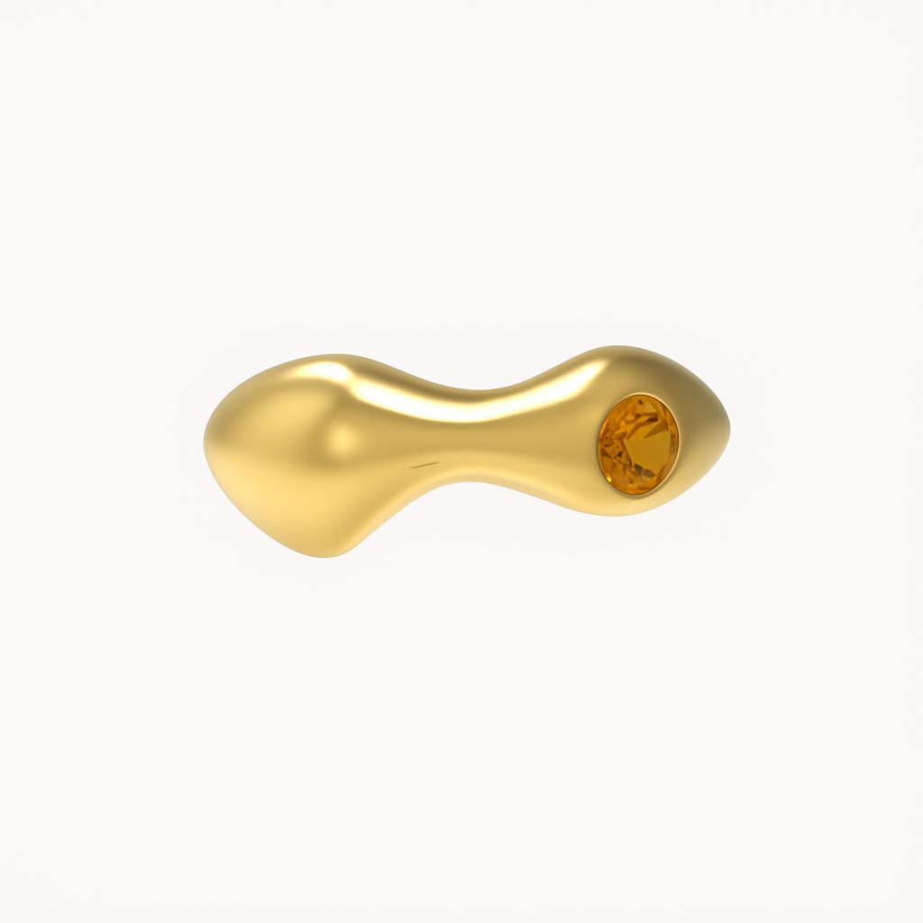 Solid Gold 18k Ring with a natural citrine