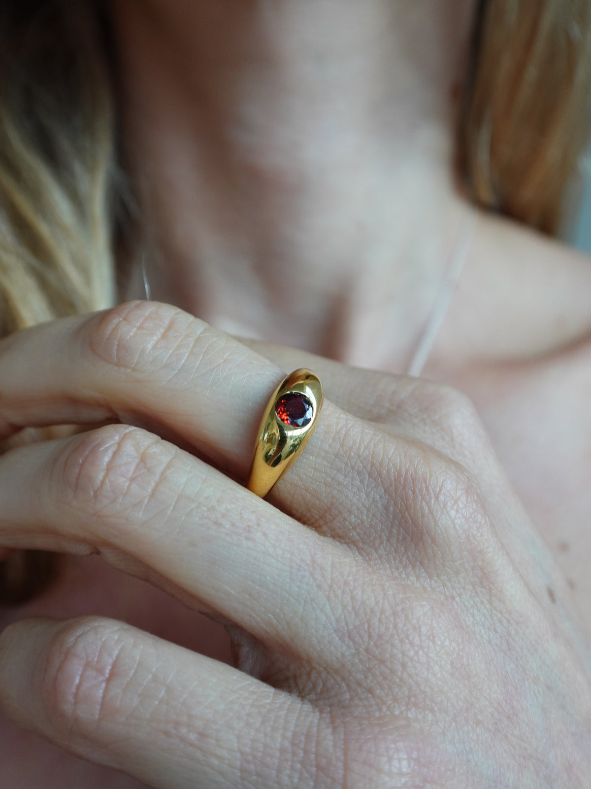 Cloud Garnet Ring